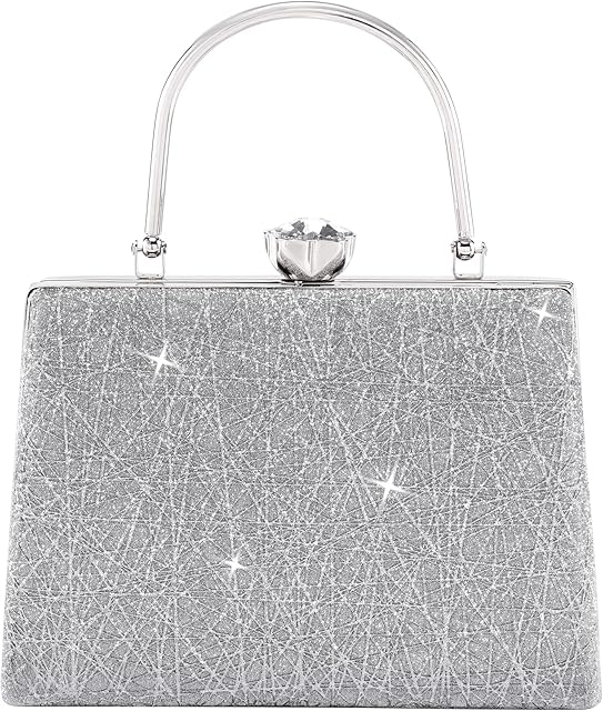 Small Evening Party Bags for Women Sparkly Clutch Purse Wedding Purses Handbag Shoulder Bag with Detachable Chain Diamond Locket