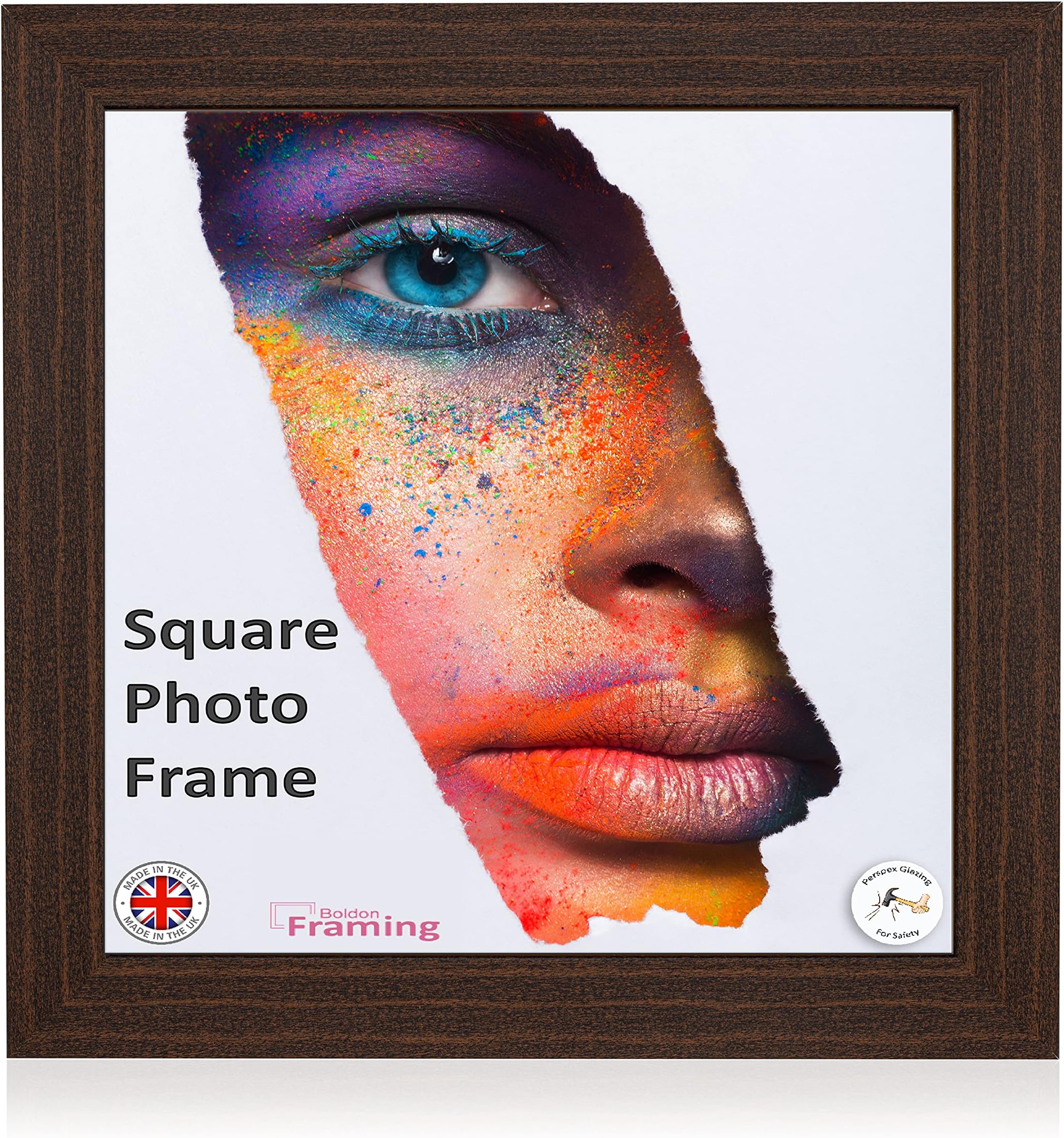 Square Picture Photo Frame Black Silver White Oak Brown (Brown, 14x14")