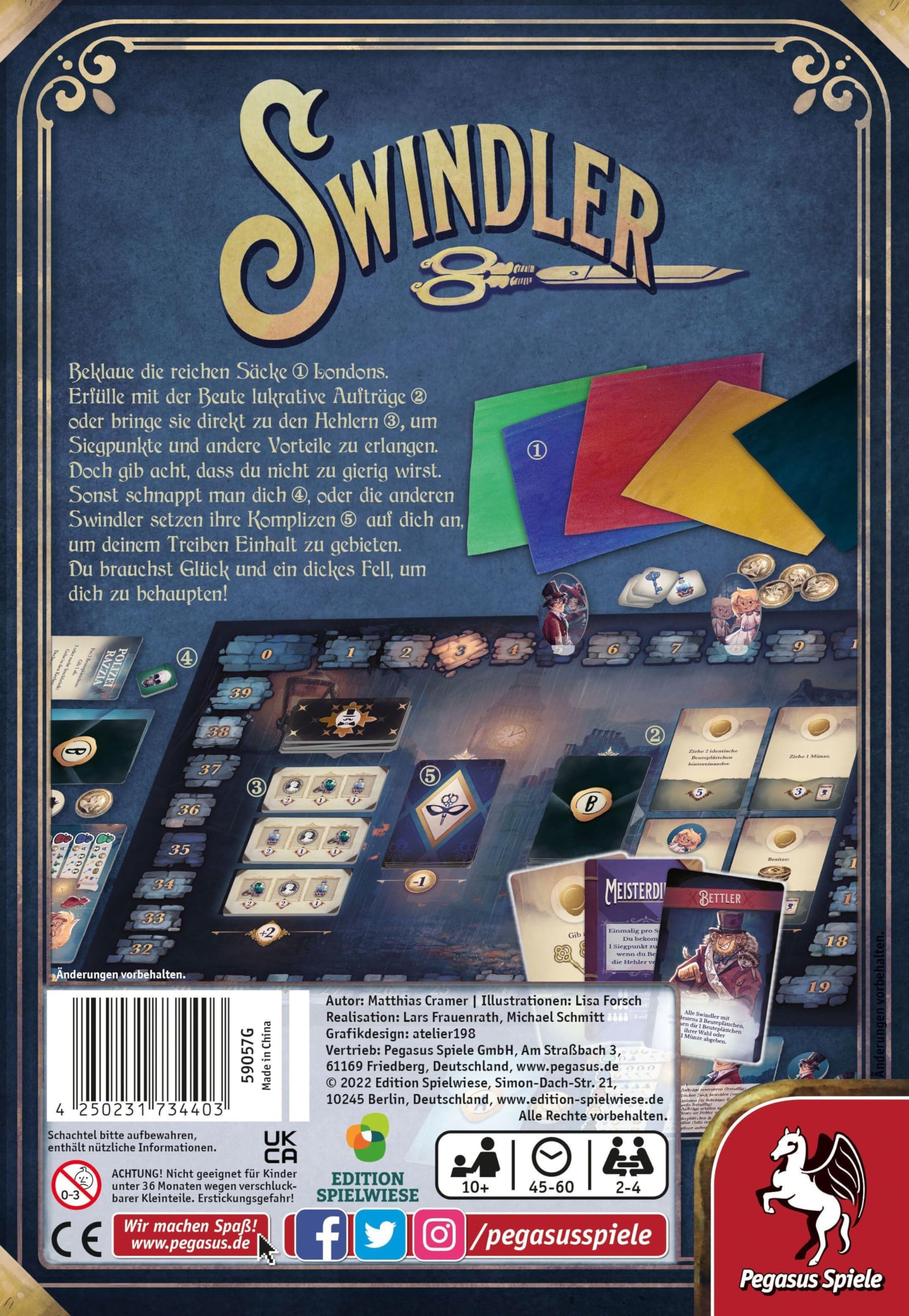 Pegasus Spiele 59057G Swindler (Edition Spielwiese) Jeux de société