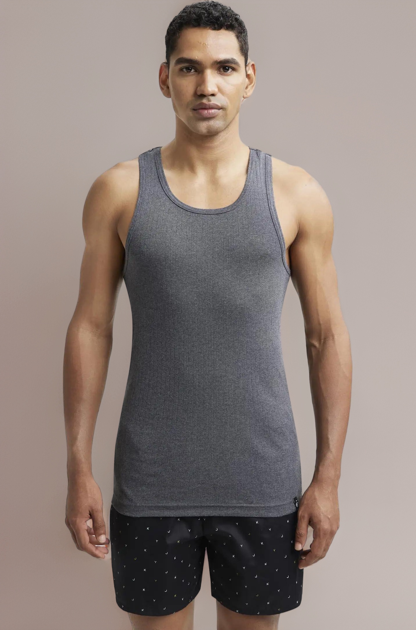 Jockey 9922 Men's Super Combed Cotton Rib Slim Fit Racer Back Styling Round Neck Gym Vest