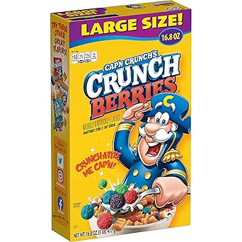 Cap'n Crunch Cereal, Crunch Berries, 16.8oz Box