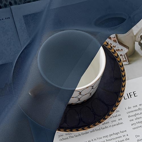 Miniatura 4 de Cenefas azul marino de 14 pulgadas de largo para sala de estar, bolsillo de 2 paneles, filtrado de luz, traslúcidas, para ventana, cocina, baño,