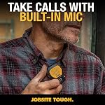 DEWALT Wearable Bluetooth Portable Speaker — Magnetic Clip-On Wireless Bluetooth Speaker — Jobsite Pro Water-Resistant Portable Speaker — Built-in Mic for Hands-Free Music and Calls