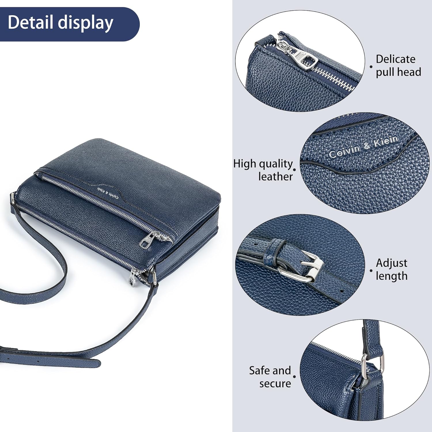 Women's Crossbody Hand Bags Leather, Designer Crossbody Bags For Women,Leather Crossbody Purses For Women - Image 8