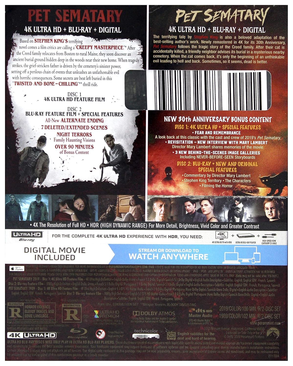 Chilling Dual Feature: Pet Sematary 2019 & 1989 - A 4K UHD Review