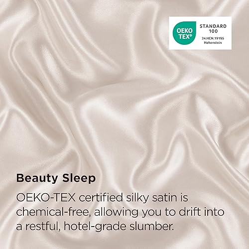 Miniatura 4 de Bedsure Funda de almohada de satén para el cabello, fundas de almohada de satén, tamaño estándar con cremallera, 20 x 26 pulgadas, paquete de 2,