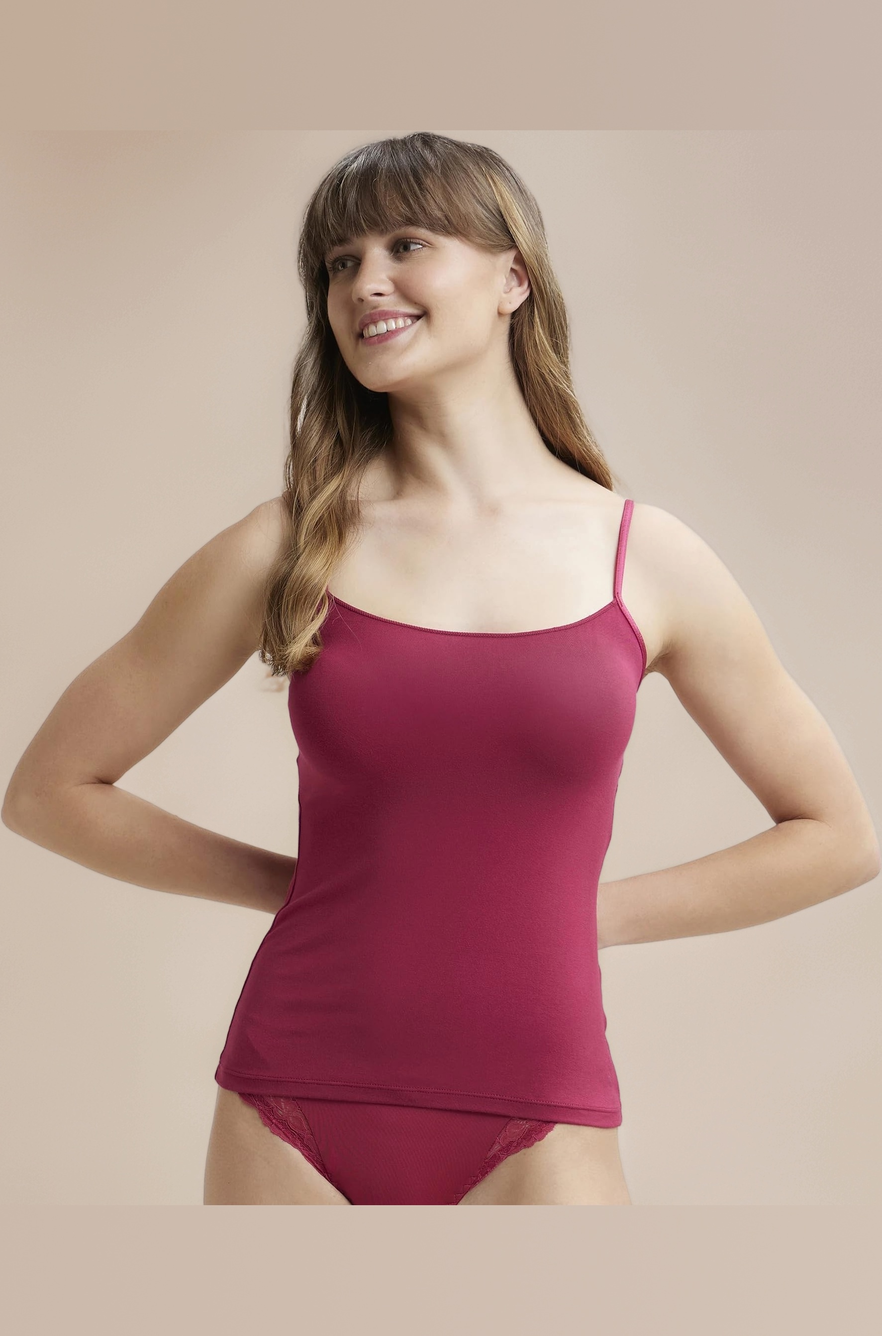1805 Women's Micro Modal Elastane Stretch Camisole with Adjustable Straps and Stay Fresh Treatment