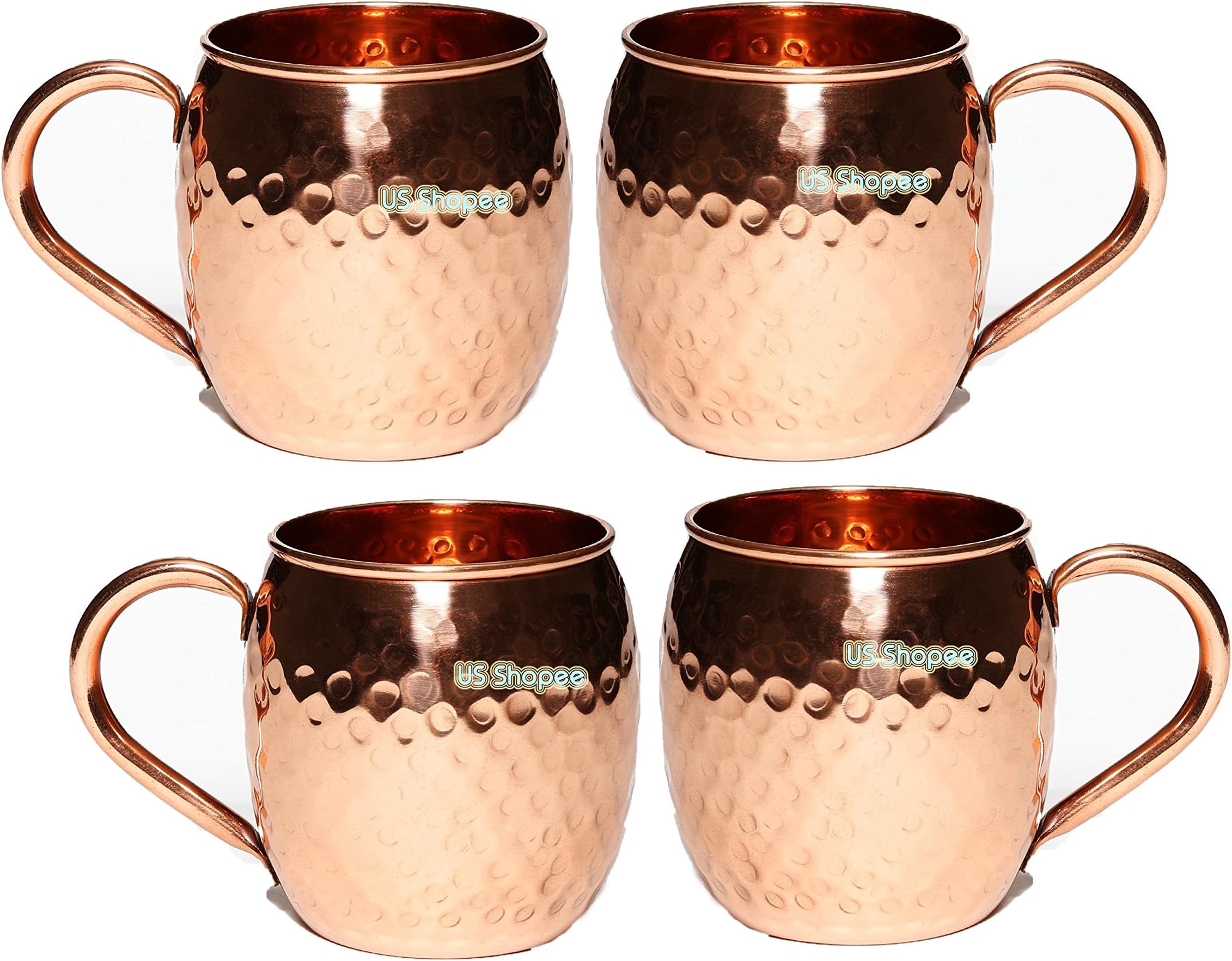 Handcrafted 100% Pure Copper Mugs|Solid Copper Mugs 16 oz| Copper Cups for Moscow Mule copper mug (Hammered-4)