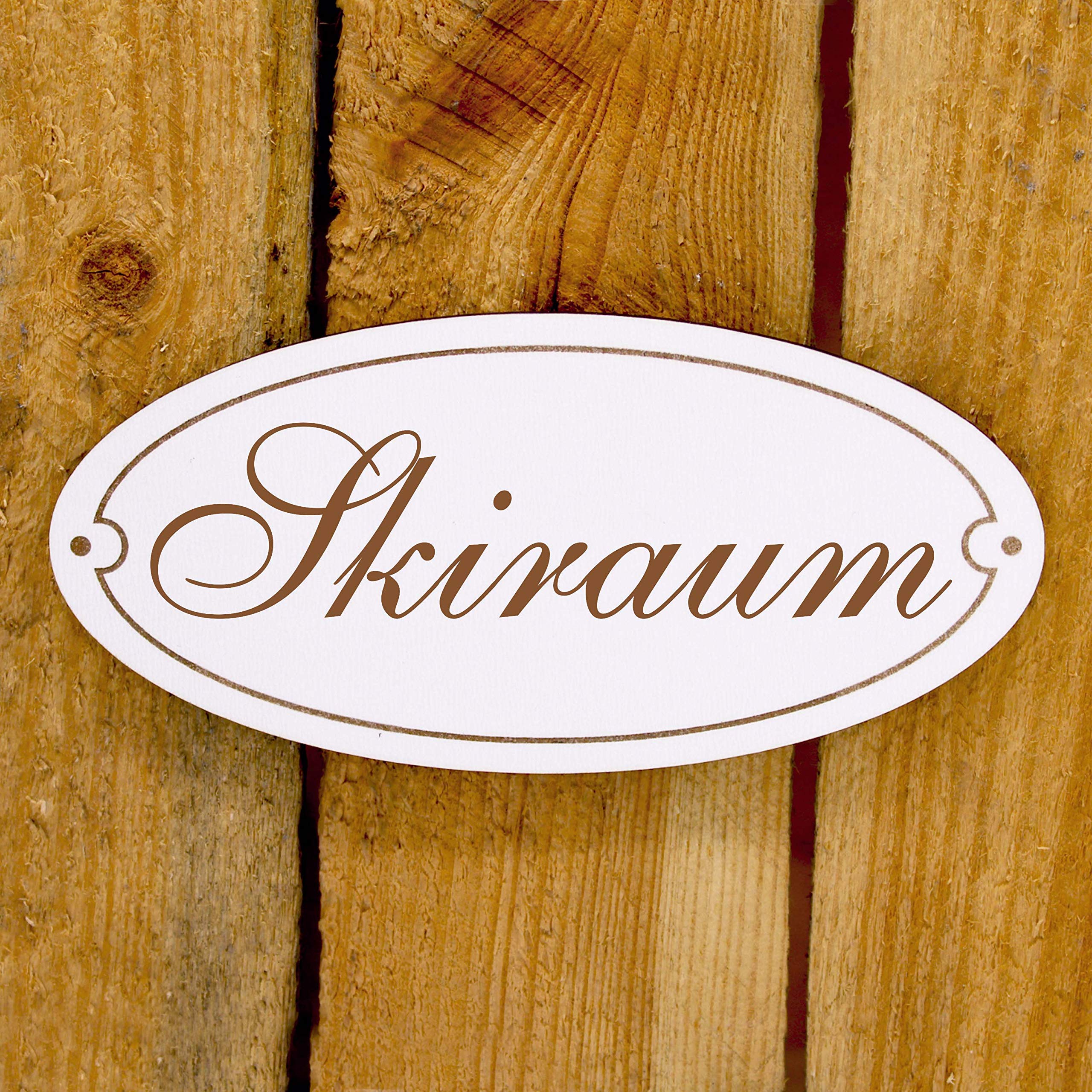 Türschild 'Ruheraum' Oval, 15x7 Cm - Selbstklebend, Graviert, Im Shabby Chic Stil