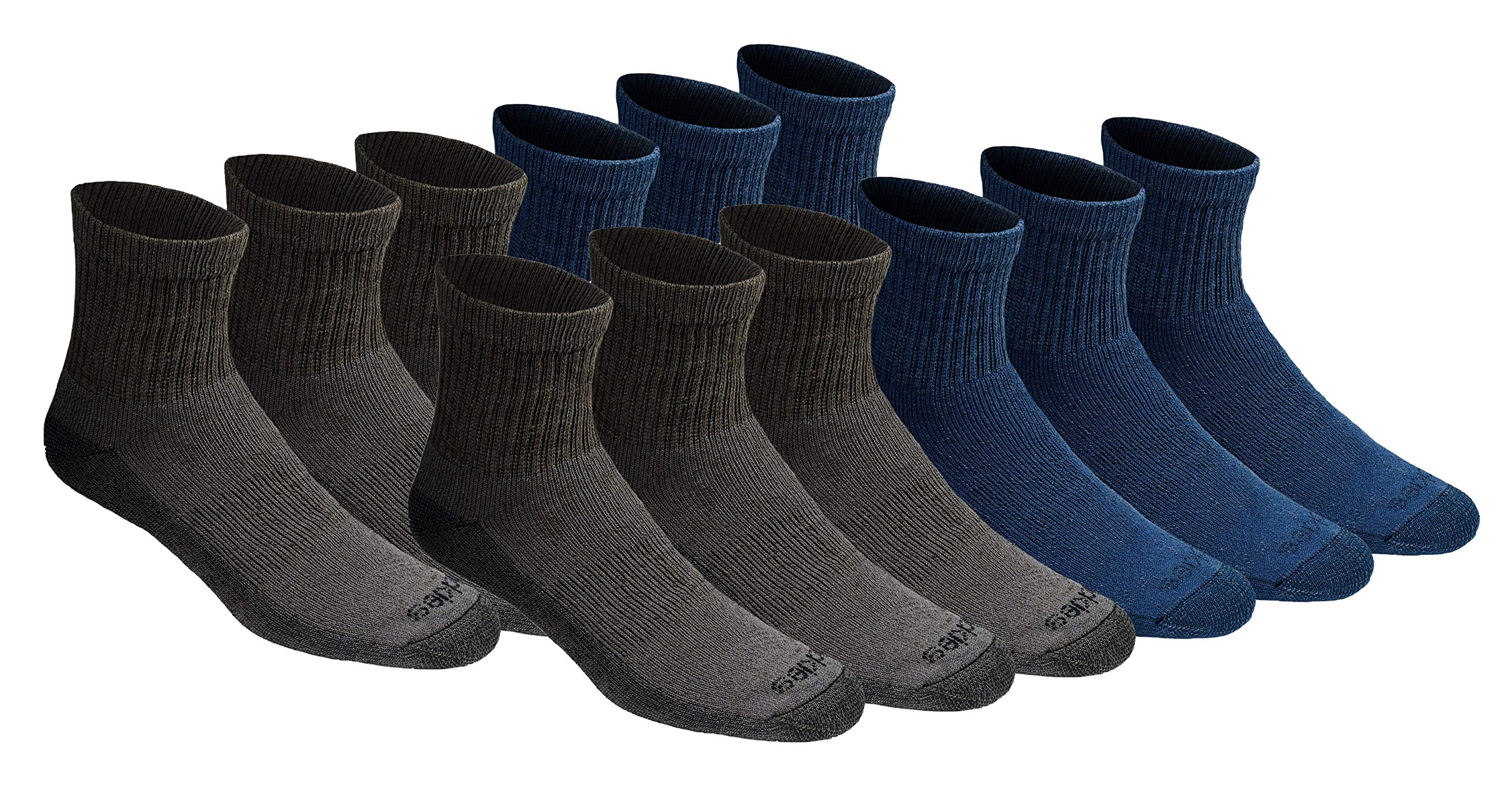 Dickies Men's Dri-Tech Moisture Control Quarter Socks, Available in M-XXL (6, 12, 18 Pairs)