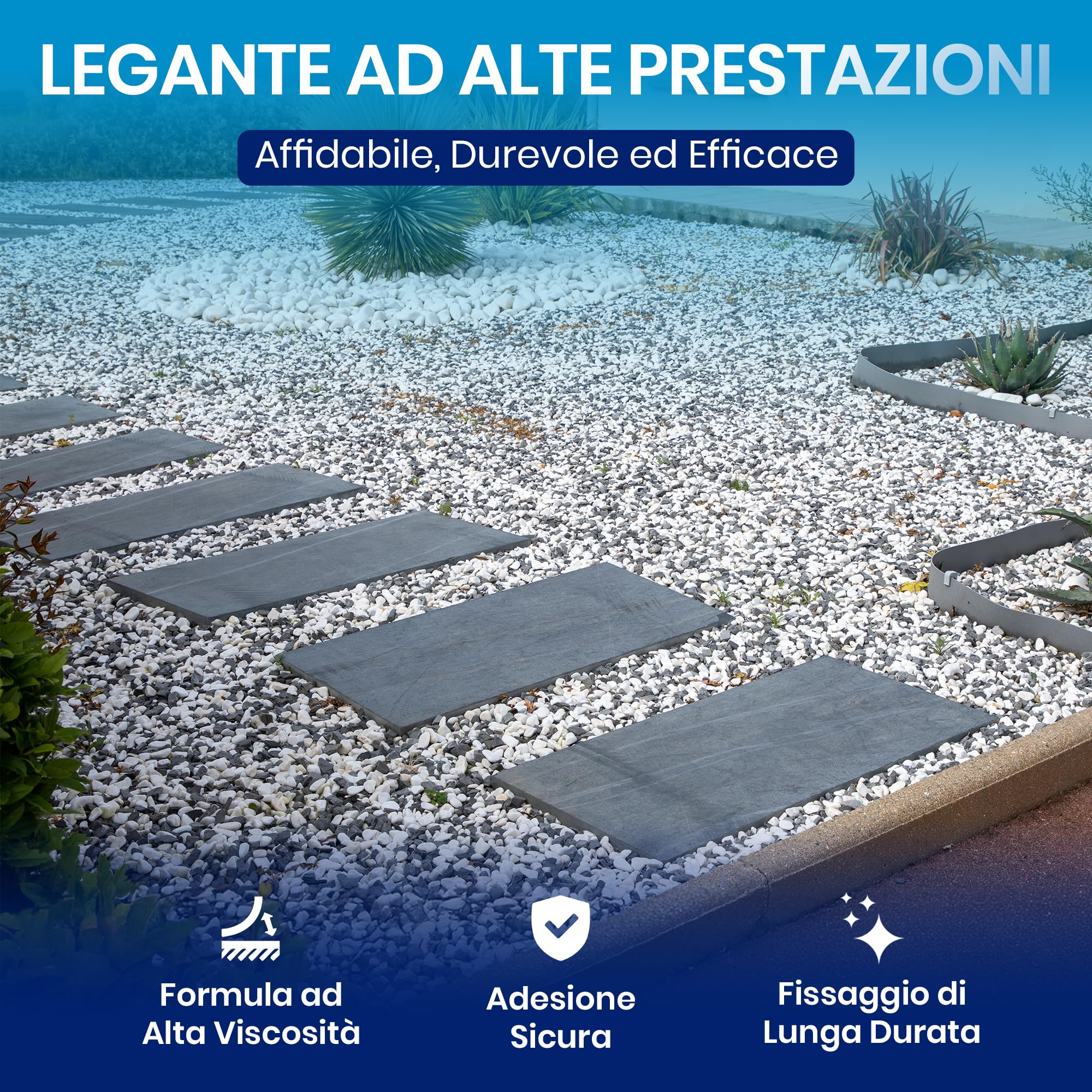Legante per Ghiaia da Esterno 5 L | Colla per Sassi da Esterno | Colla per Ghiaia da Esterno Resistente | Perfetta per Ghiaia, Pietre e Pacciame | Ideale per Sentieri, Cortili e Giar