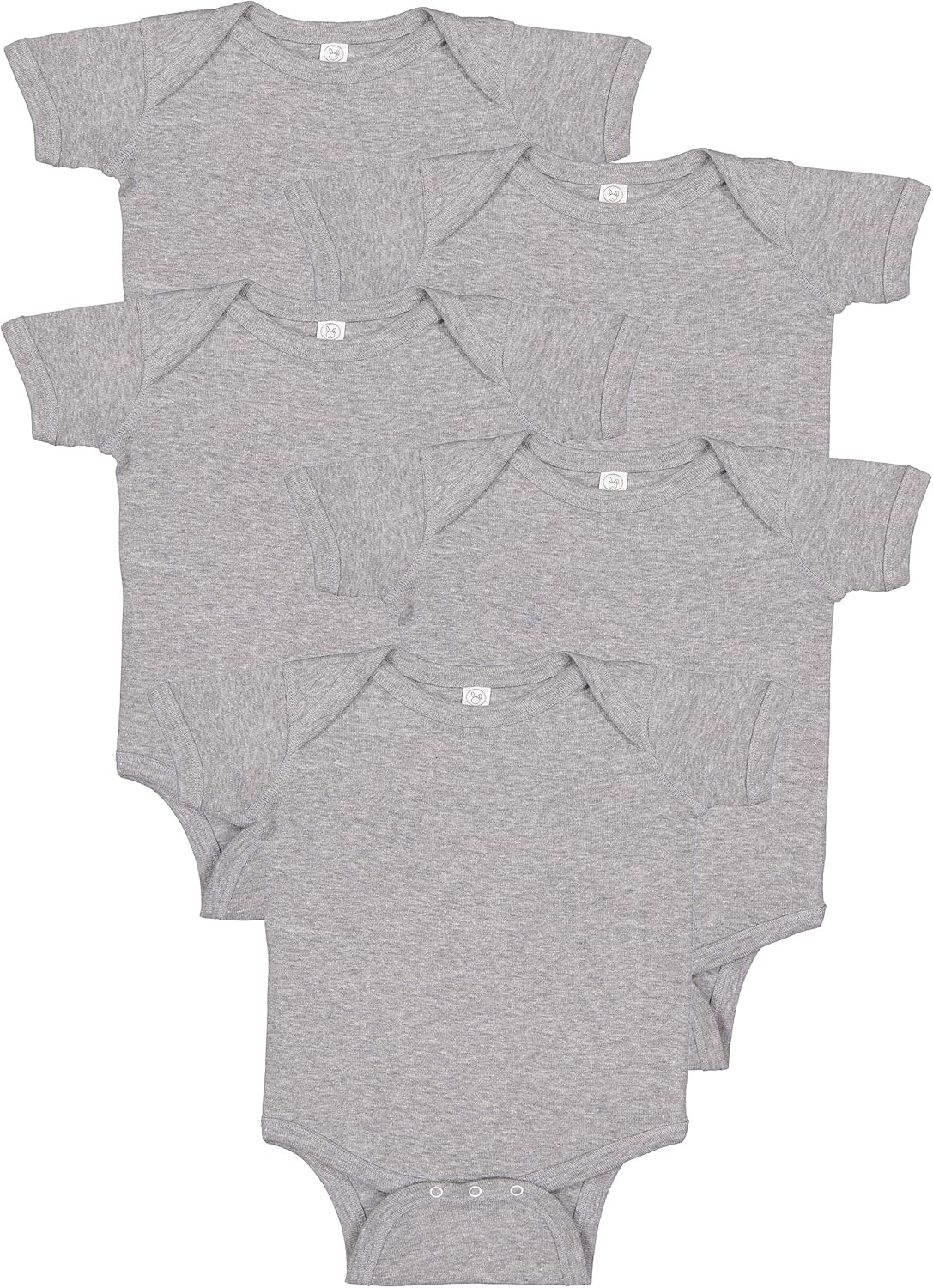 RABBIT SKINS Baby 5-Pack Soft Short- Sleeve Bodysuit (44KCO)