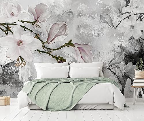 Miniatura 3 de Murwall Floral Wallpaper Dark Magnolia Flowers Wall Mural Watercolor Blossom Wall Print