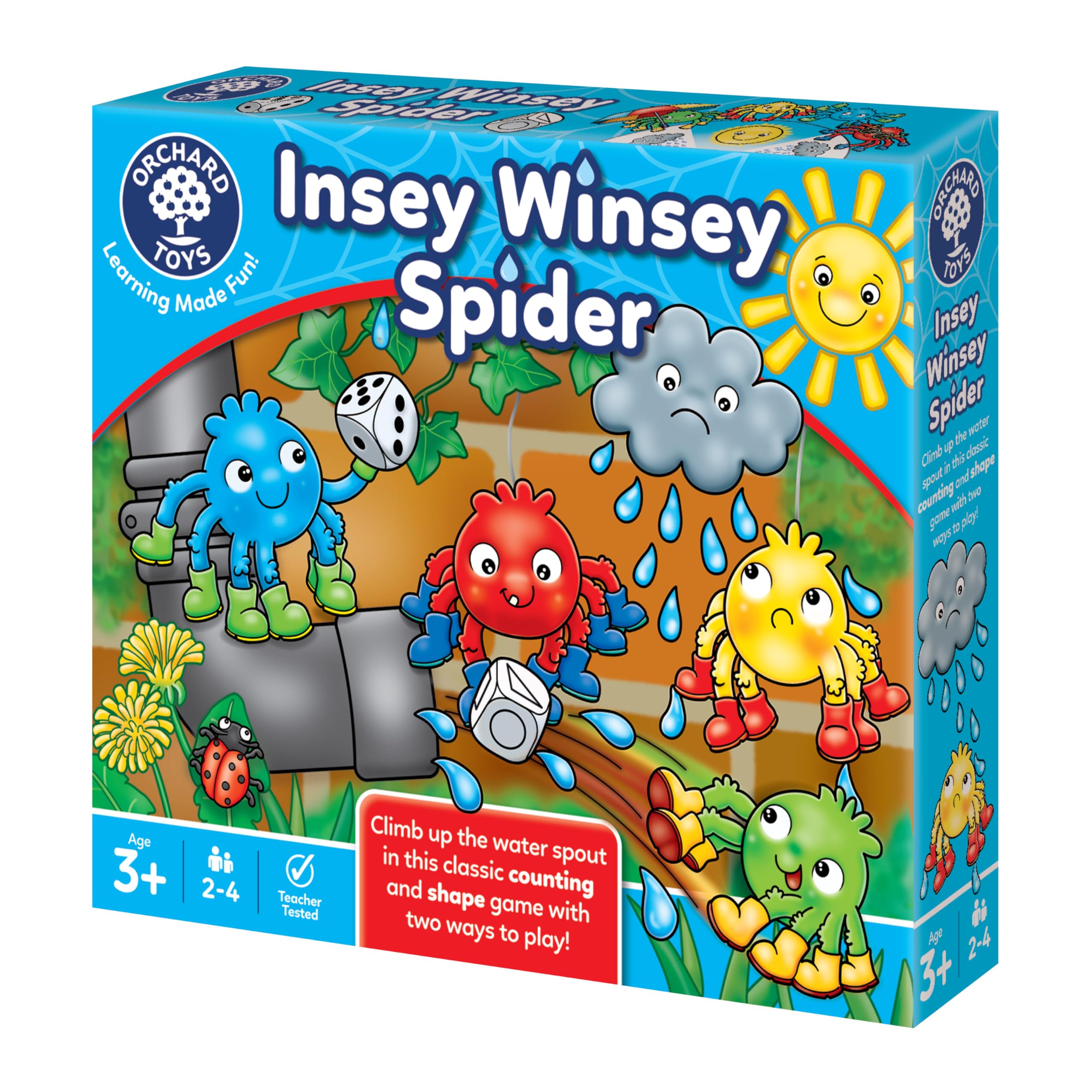 Orchard Toys Insey Winsey Spider Game, Shape and Counting Game for Preschoolers, Perfect For Children Age 3-6, Encourages Number and Counting Skills