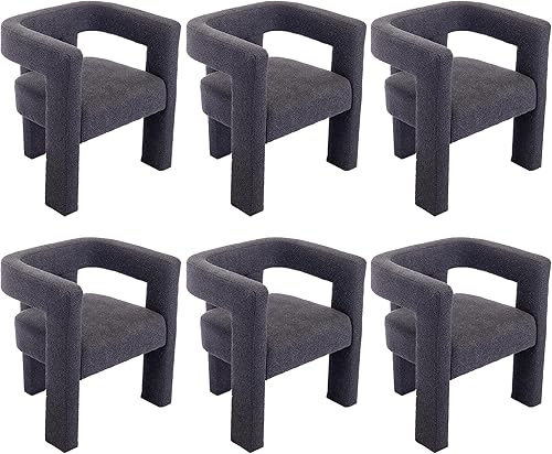 Miniatura 8 de Boucle - Juego de 2 sillas decorativas, modernas sillas de comedor de barril, sillón de sherpa, cómoda silla auxiliar tapizada para sala de estar,