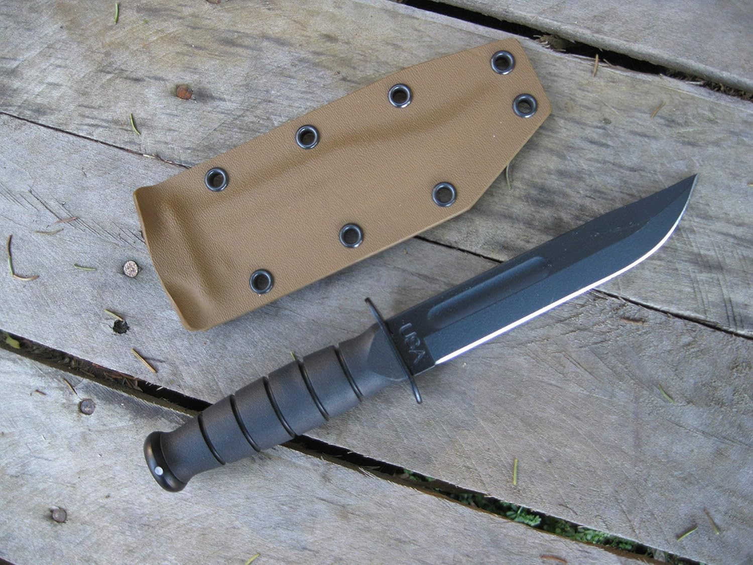 Valhalla Custom Kydex Sheath Ka-bar 1256 Fighting Knife COYOTE BROWN Two Piece