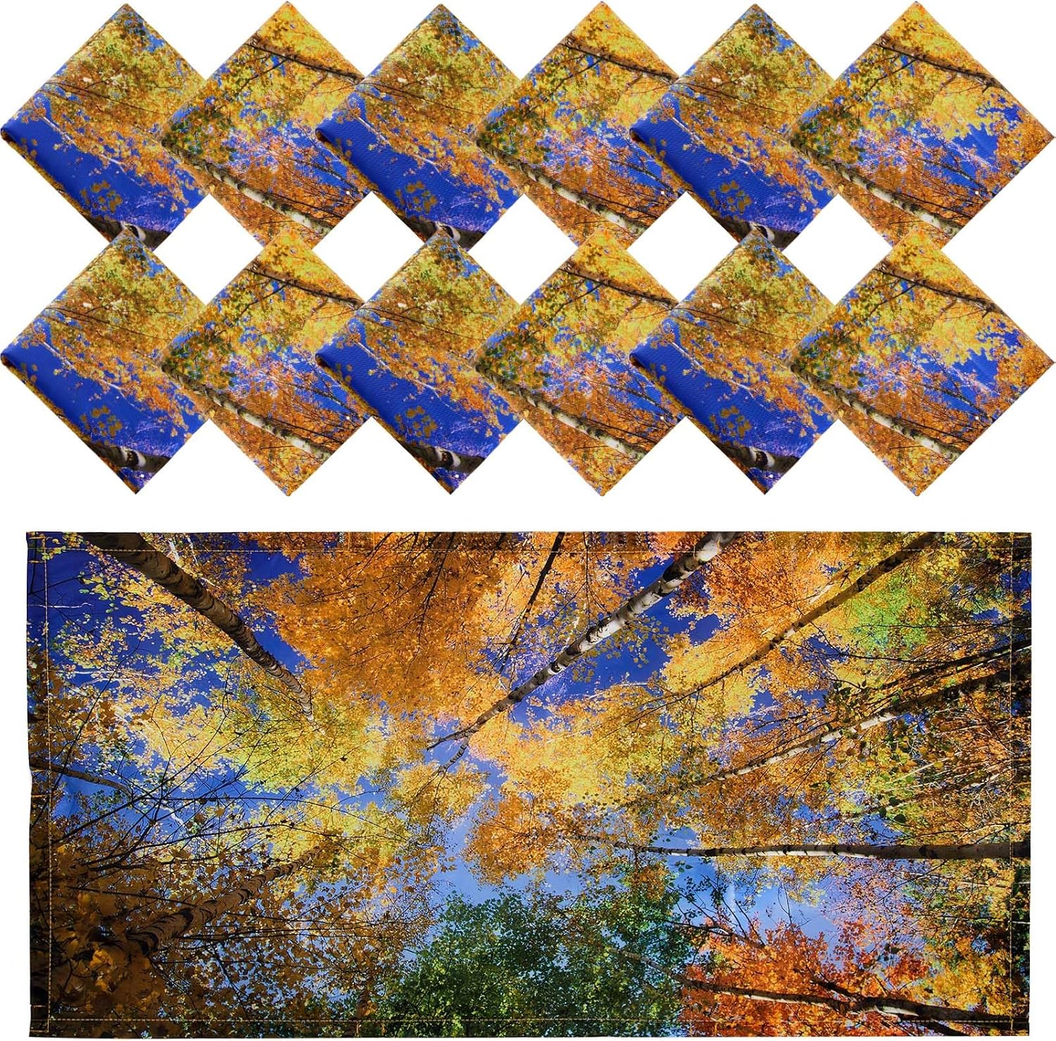 Hortsun 12 Pcs Fluorescent Light Covers Bulk, 4 x 2 ft Magnetic Fluorescent Drop Ceiling Lighting Covers Light Filter Shade for Home, Office, Hospital, School Classroom Decoration(Forest)