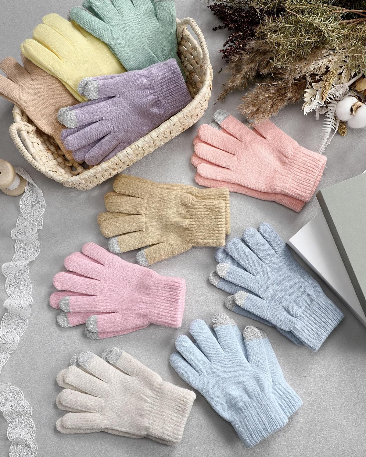 Shihanee 10 Pairs Bulk Winter Gloves for Women Touch Screen Warm Fleece Elastic Knit Cuff Texting Gloves for Cold Weather - Image 6