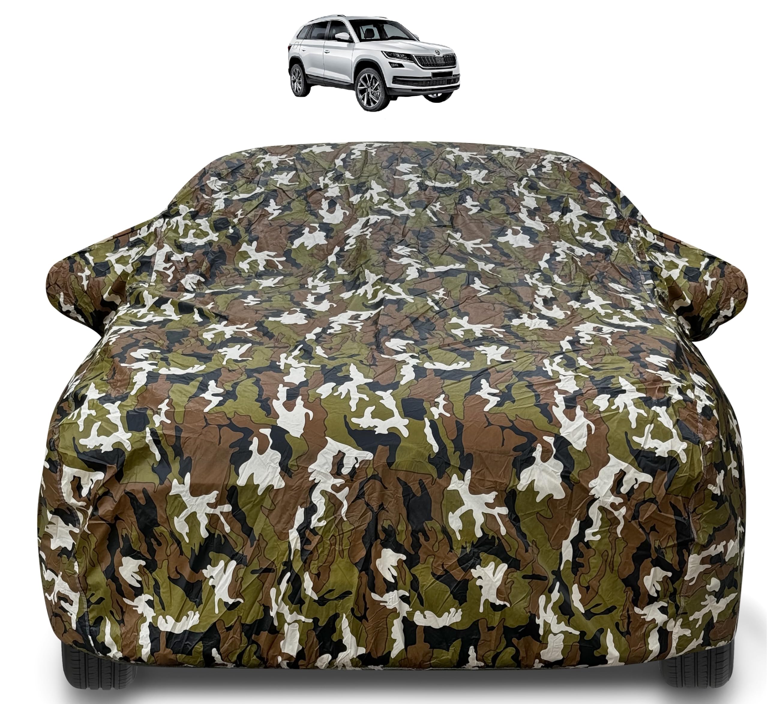 Auto Hub Skoda Kodiaq Car Cover with Mirror Pocket and Soft Cotton Lining,Waterproof Skoda Kodiaq Car Body Cover, Army Print (B0D3F9PMDD) Amazon Price History, Amazon Price Tracker
