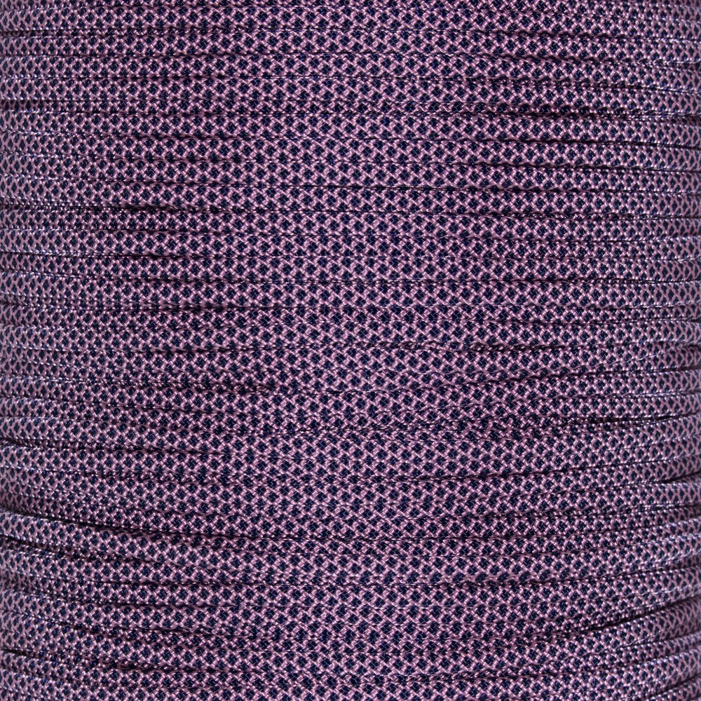 PARACORD PLANET 10 20 25 50 100 Foot Hanks and 250 1000 Foot Spools of Parachute 550 Cord Type III 7 Strand Paracord (Rose Pink w/Midnight Blue Diamonds 100 Feet)