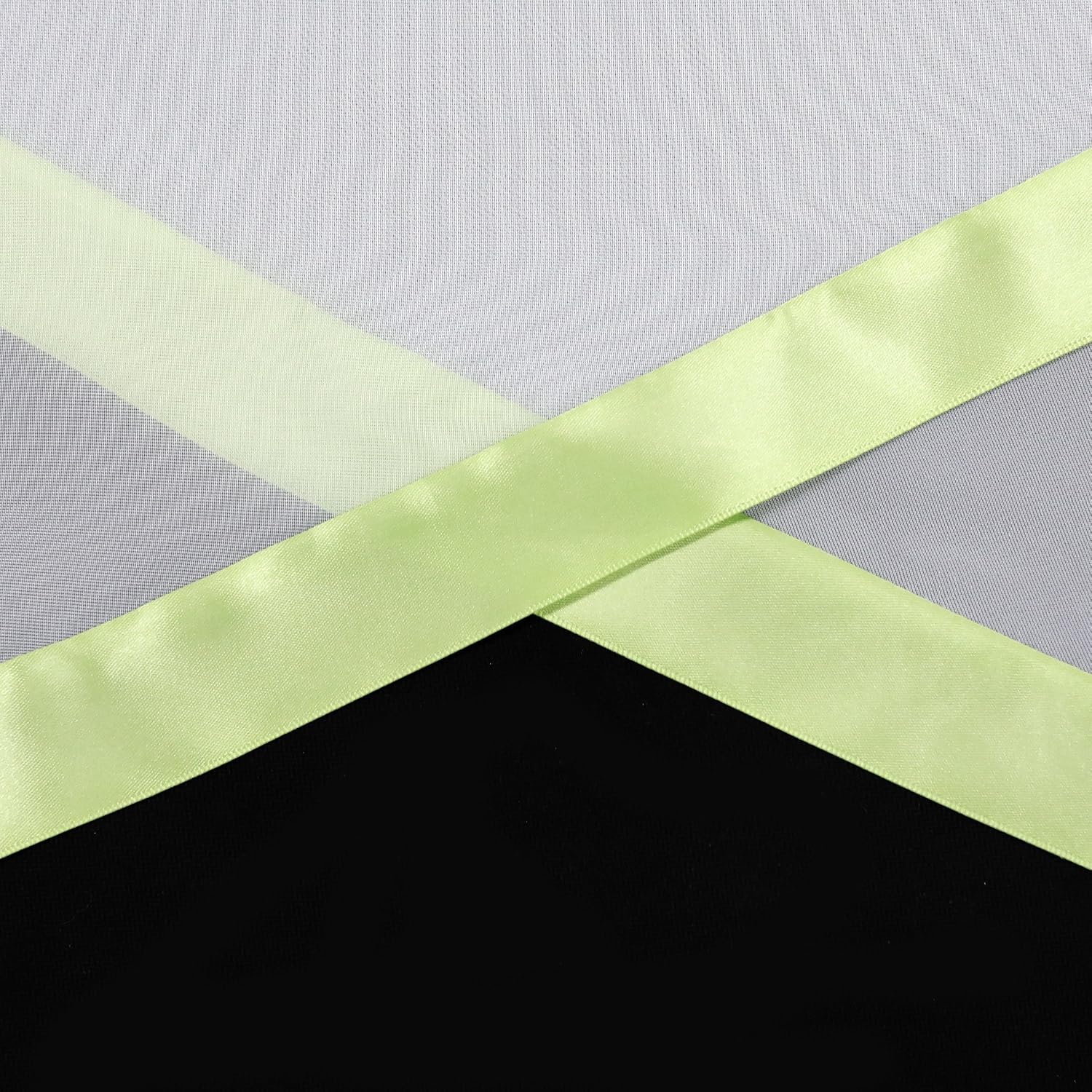 ESLIR Curtain with Ruffle Tape Kitchen Bistro Curtains Transparent Curtains with Satin Ribbon Voile Green H 120 x W 300 cm Pack of 1 - Image 3