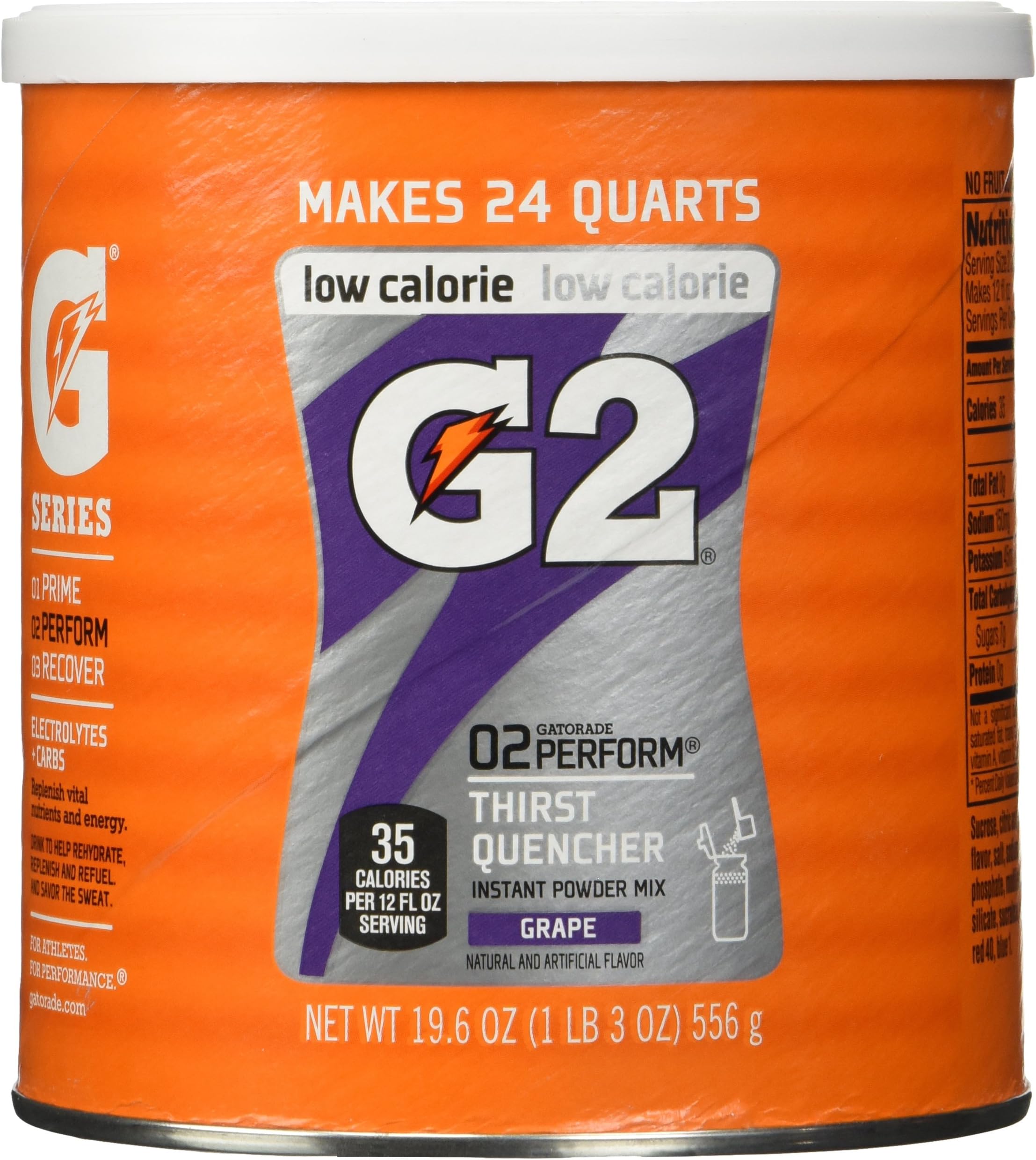 Gatorade Perform G2 02 Perform Thirst Quencher Instant Powder Grape Drink 19.4 Oz. (1 Each)