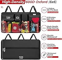 Vista 4 de SURDOCA Organizador de Maletero de Automóvil, GRAN CAPACIDAD (43 x 19 pulgadas) Bolsa de Almacenamiento para Auto con 8 Bolsillos, Organizador