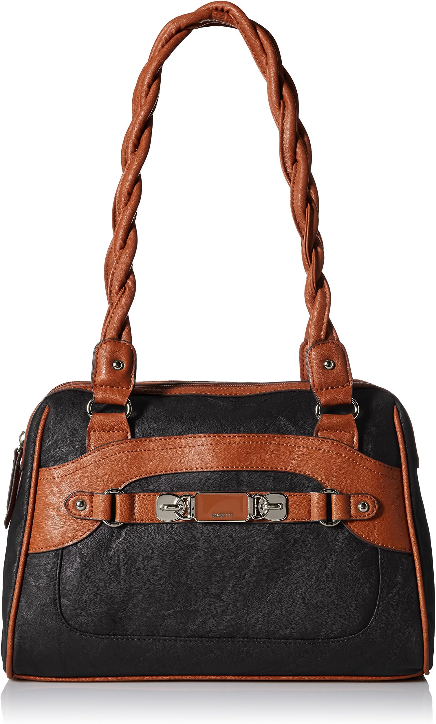 Rosetti Twist It Up Satchel Two Tone Top Handle Bag