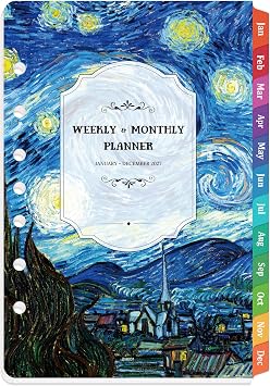 2027 Planner Refills - Jan. 2027 - Dec. 2027, 7 Holes, Planner Refills 2027, 5.5 x 8.5, A5 Weekly & Monthly Planner Inserts, Colorful Monthly Tabs