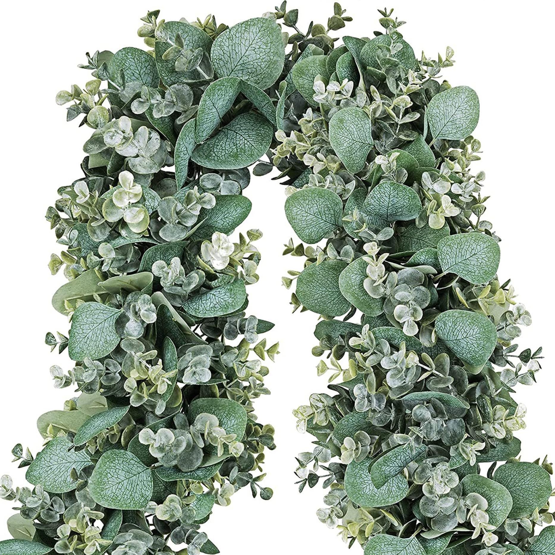 Künstliche Eukalyptus-Girlande, 1, 5 m, Silber-Dollar-Grün, Eukalyptus-Girlande, realistische Blattranken für Hochzeitsbogen, Hintergrund, Heimtisch, Innen- und Außendekoration; 1
