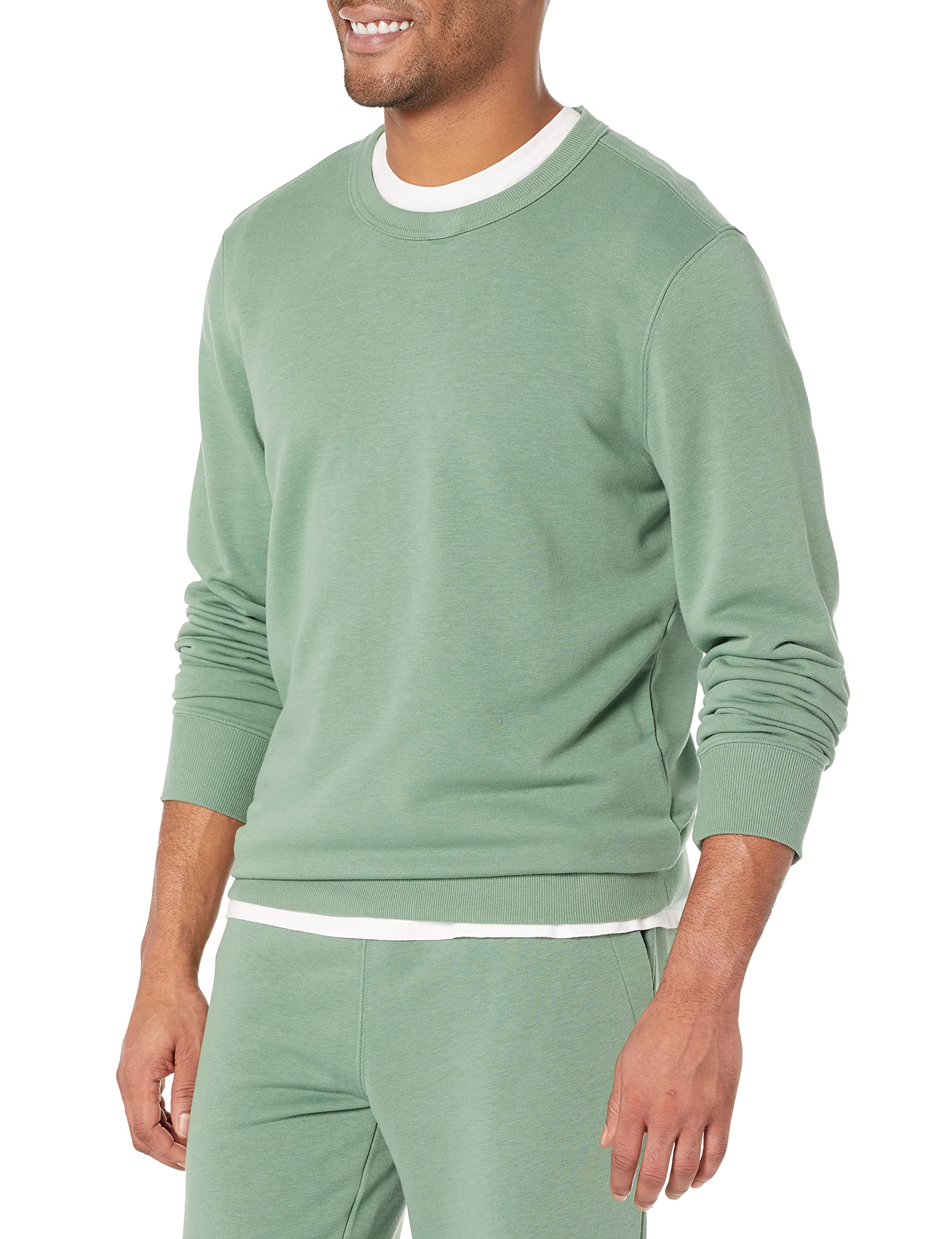 Amazon Essentials Men's Lightweight French Terry Crewneck Sweatshirt (Available in Big & Tall), Sage Green, XXL