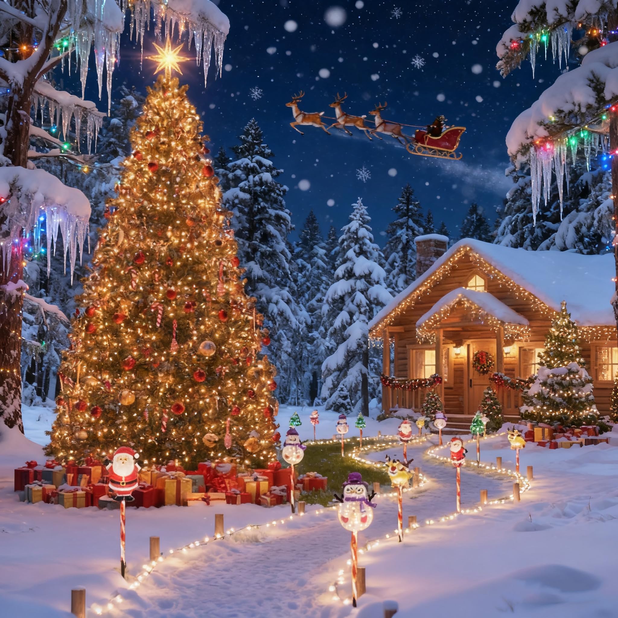 Luci natalizie a energia solare, confezione da 6, luci decorative a LED per esterni, con due opzioni di alimentazione per cortile, portici, alberi, efficienti dal punto di vista energetico e