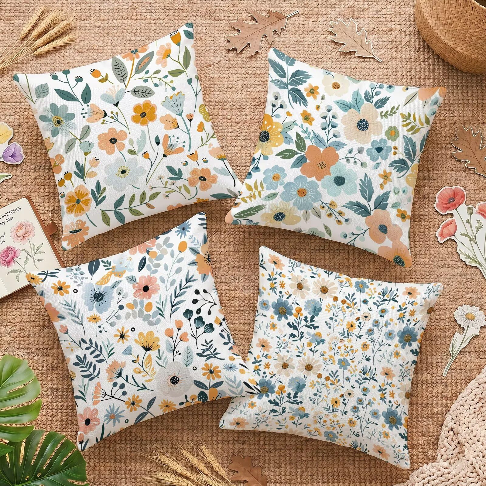 Housses de coussin 65x65cm en velours imperméable pour salon de jardin
