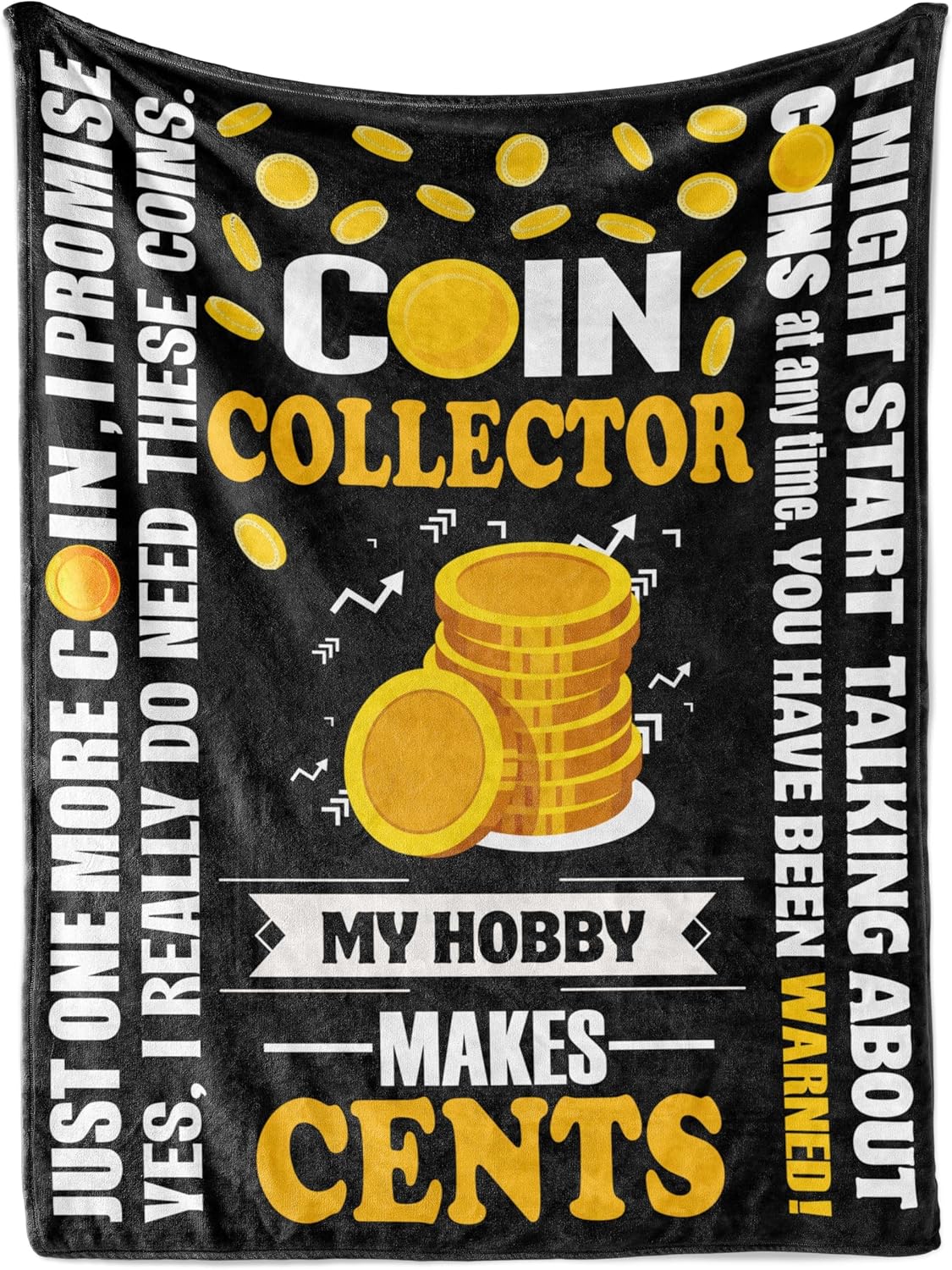 Huglanket Coin Collector Blanket Gifts for Men, Women - Gift for Birthday, Christmas - Hobby, 50" x 65"