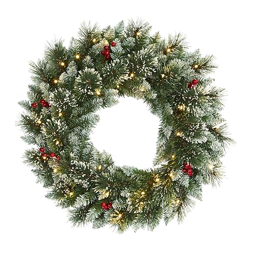 Frosted Swiss Pine Artificial Wreath