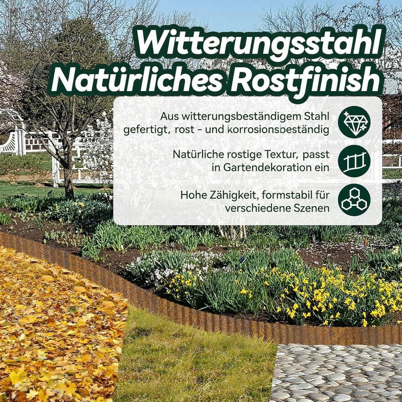 Bordatura per Esterni da Giardino Recinzione Flessibile Ondulata A Punta Di | Bordo Per Prato Per Esterno, Aiuole, Patio, Vialetti Di , Aree Giochi E Pareti Piscina