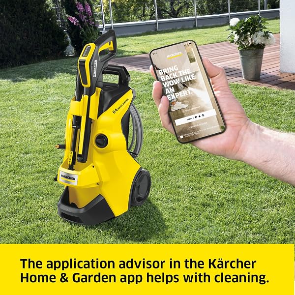Kärcher K 4 Power Control Flex Pressure Washer, max. 130 bar,Flow Rate:420 l/h,Area Coverage: 30 m²/h,Water Filter,Weight: 11.5 kg, High-Pressure Hose,Dirt Blaster,Spray Lance,Standard,Yellow/Black - 4