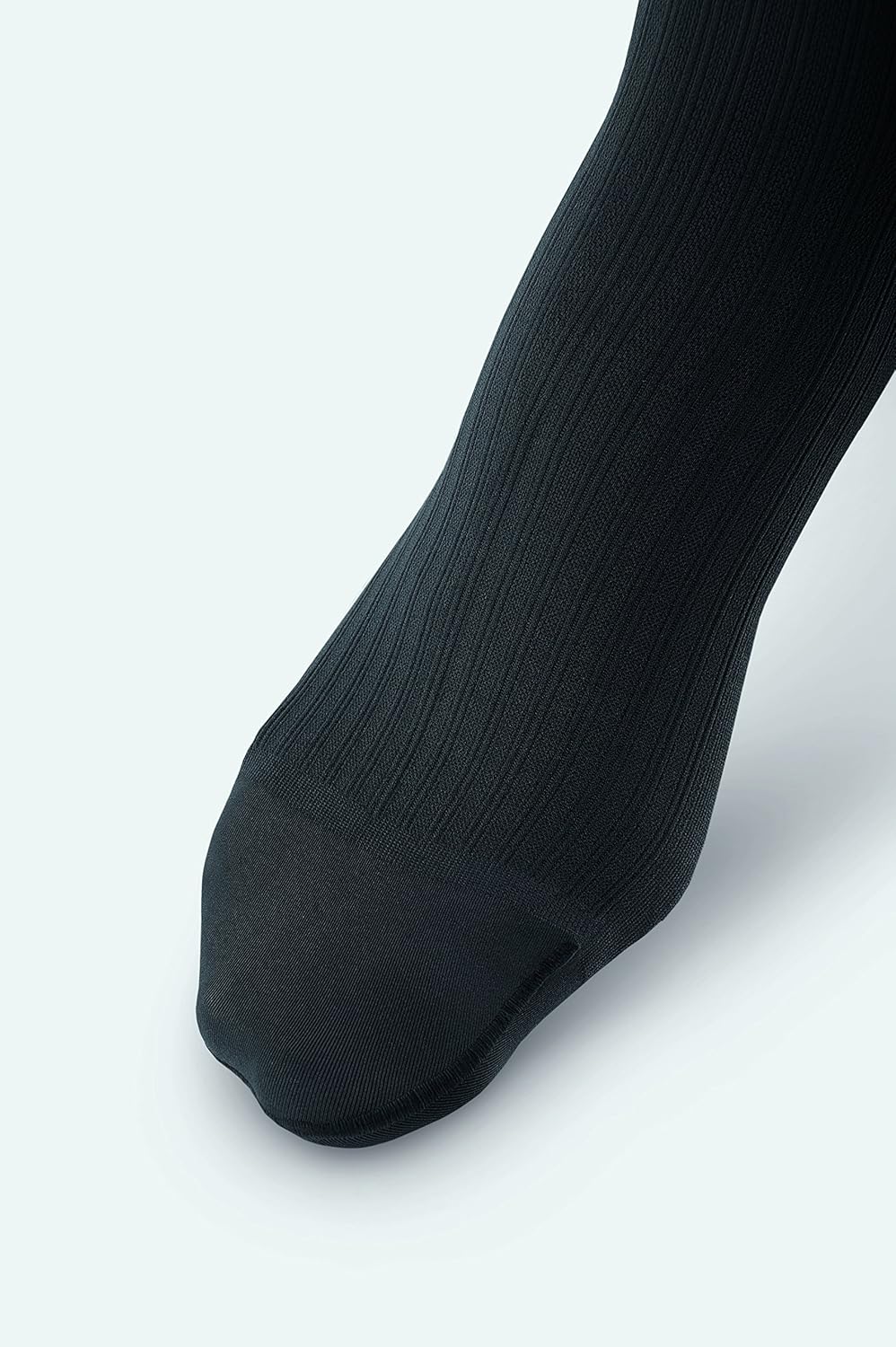 JOBST forMen Ambition Knee High with SoftFit Technology Band, 20-30 mmHg Ribbed Dress Compression Socks, Closed Toe, 2 Regular, Black