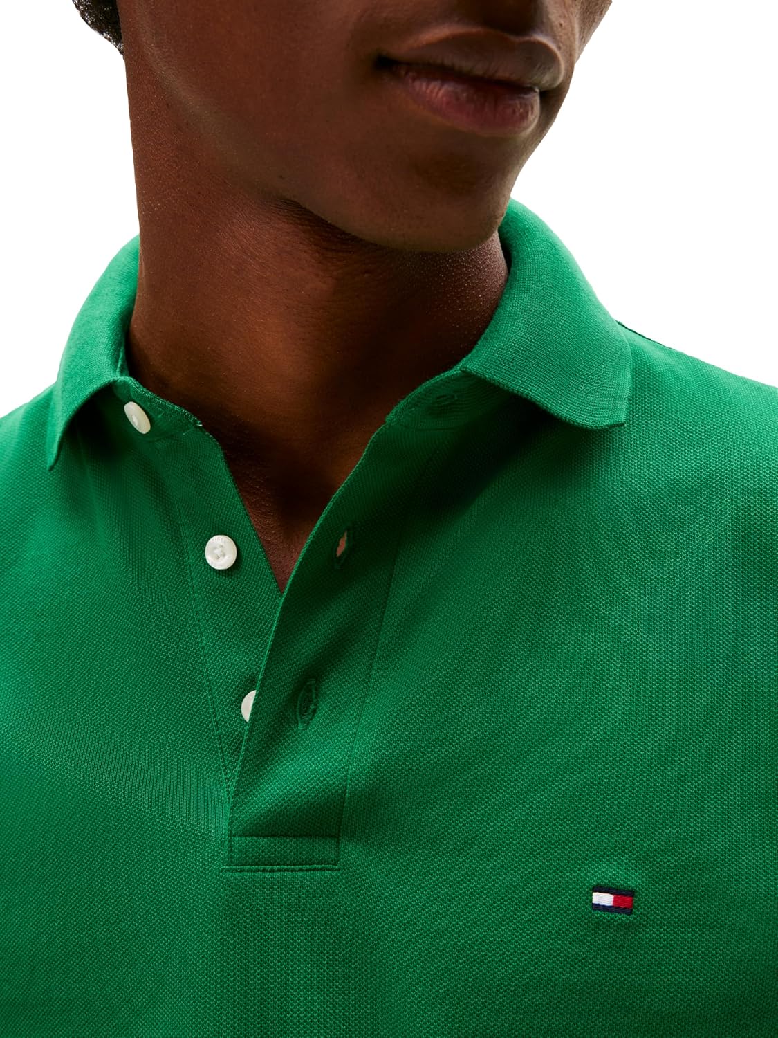 Tommy Hilfiger Men's Short Sleeve Polo Shirts in Slim Fit with Stretch and Organic Pique Cotton
