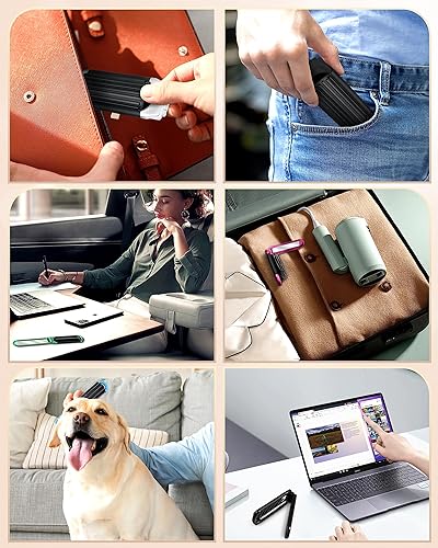 Miniatura 3 de Juego de 6 piezas de cepillo de pelo plegable de viaje con espejo compacto para mujeres - Mini cepillo de bolsillo con espejo para bolso y niñas