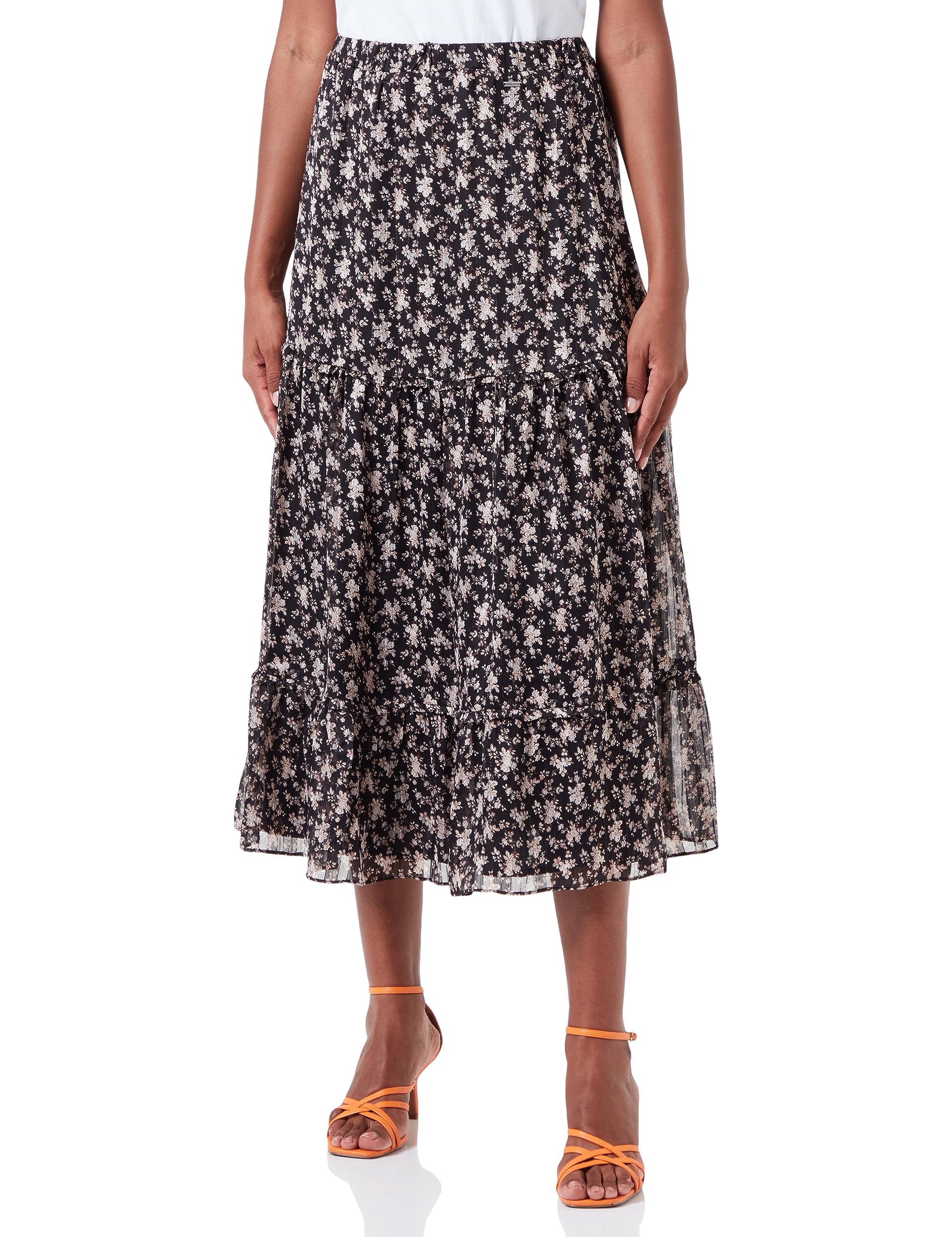 Tilden Damen Schwarz Rosa Maxirock Skirt, S