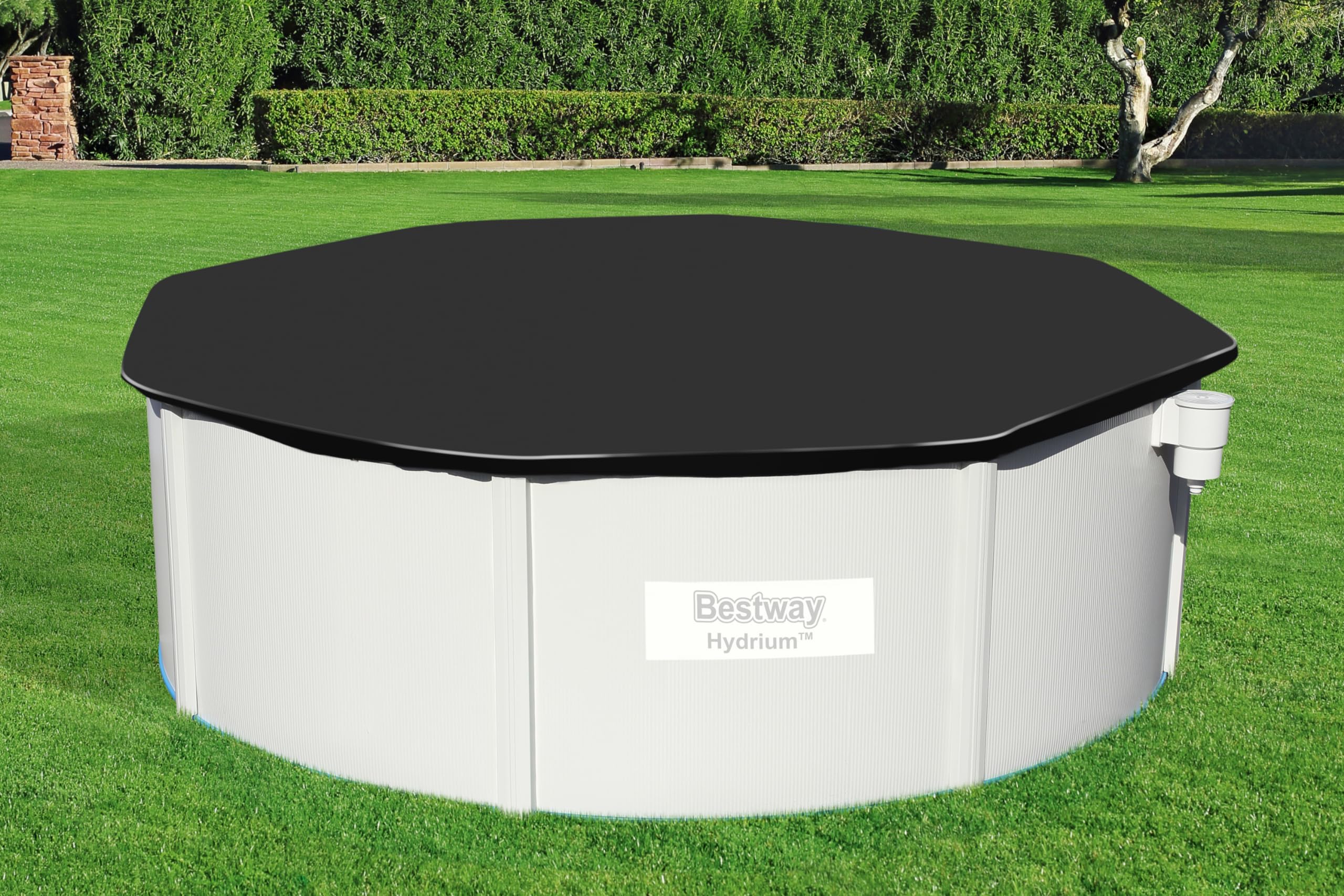 BESTWAY Cobertor de Invierno Redondo Ø401 cm de PVC para Piscinas Negro