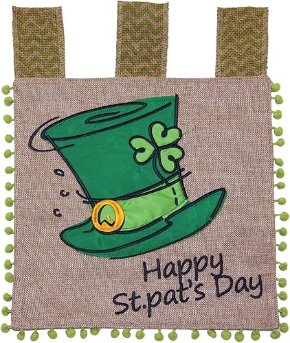 Toland Home Garden Sombrero de copa de San Patricio, bandera decorativa de arpillera de 12 x 16 pulgadas