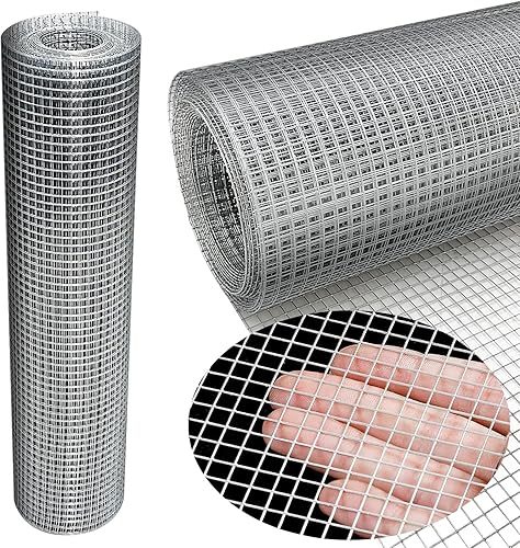 Rollo de malla de alambre galvanizado de 16 pulgadas x 20 pies 14 pulgadas (23 GA) para vallas de corral de pollogallinero, malla de pantalla,