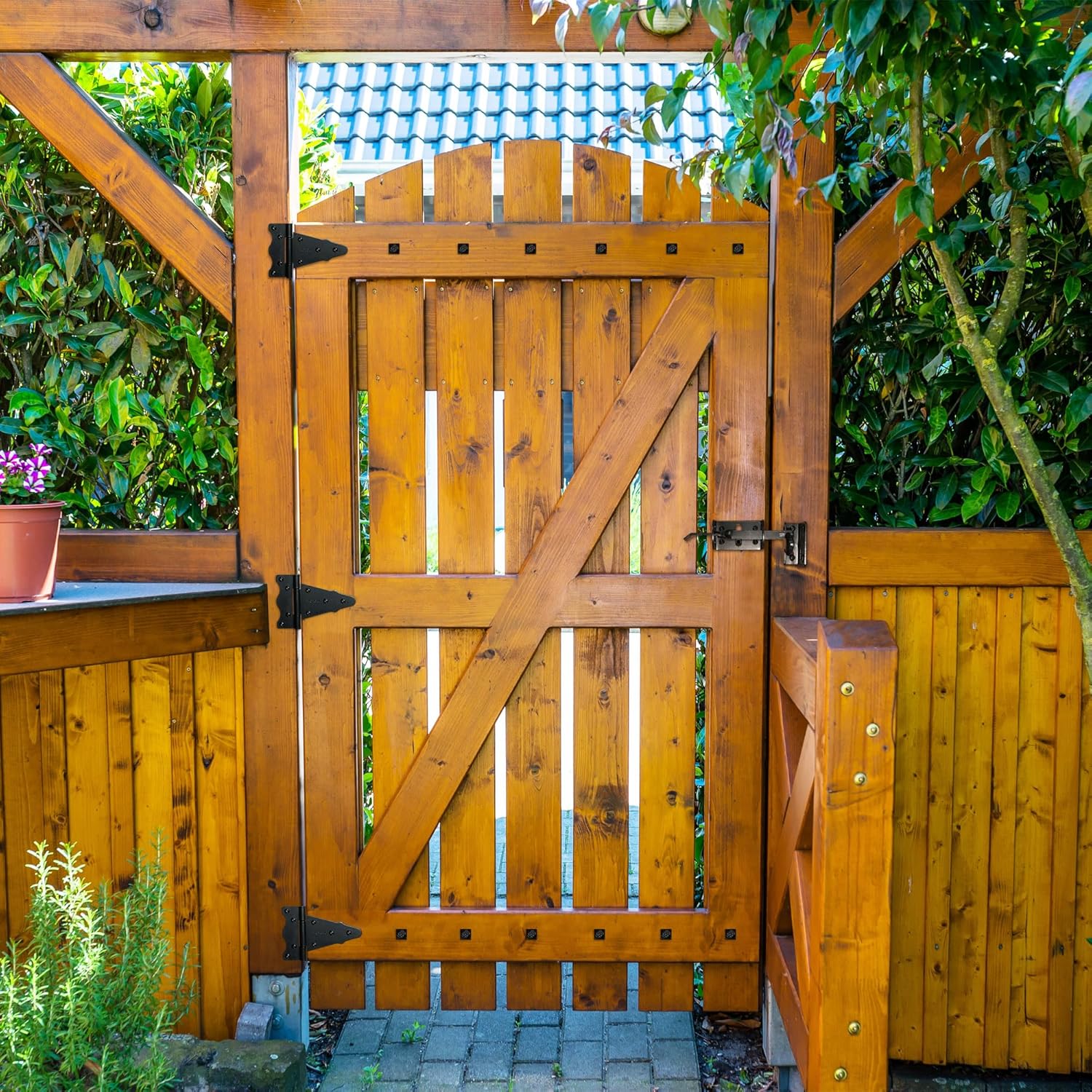 Nuvo Iron Black Galvanized Steel 6" Tee Hinges - 24 Units