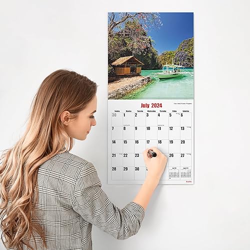 Miniatura 4 de RED EMBER Beaches - Calendario mensual de pared colgante 2024  12 x 24 pulgadas abierto  Regalar  Olas océano hermoso tropical escénico naturaleza
