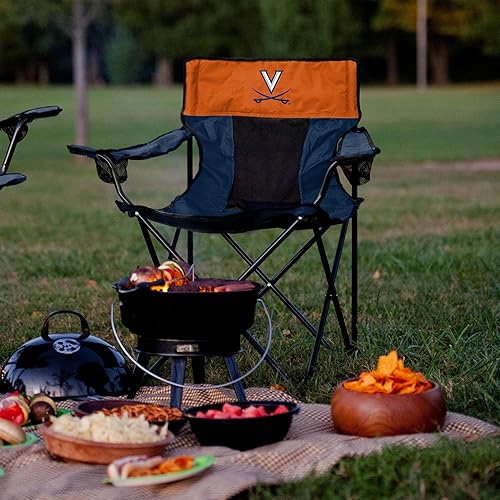 Miniatura 2 de Silla plegable con respaldo de malla y bolsa de transporte, Azul marino, Adulto