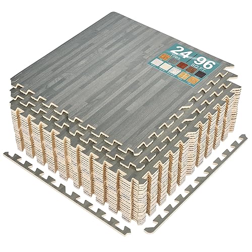 Sorbus Wood Grain Floor Tiles Foam Mat EVA Interlocking Mats