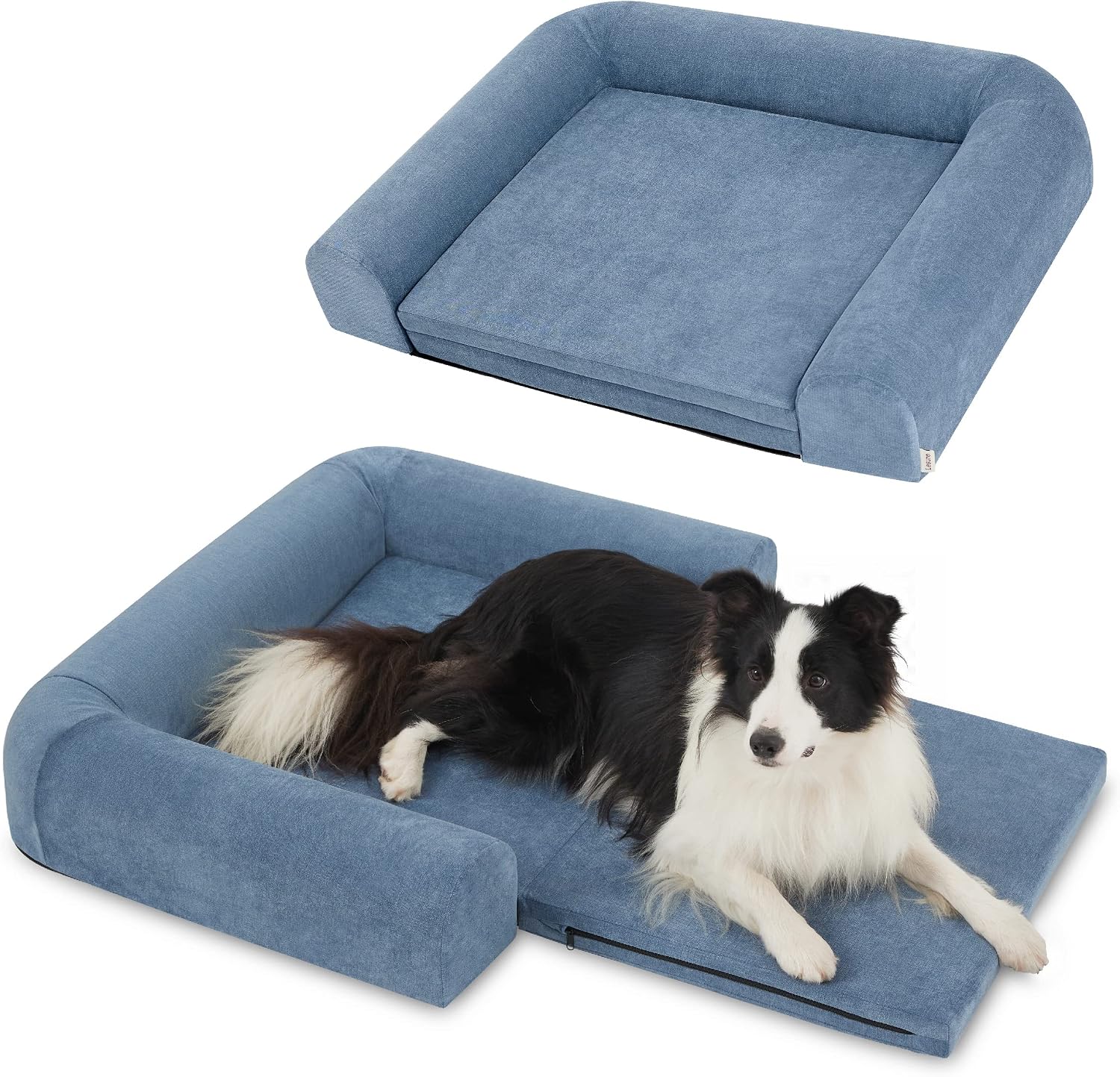 Lesure 2 in 1 Memory Foam Dog Bed for Large Dogs, Orthopedic Dog Bed Washable with Expandable Cushion and Durable Waterproof Liner Dog…