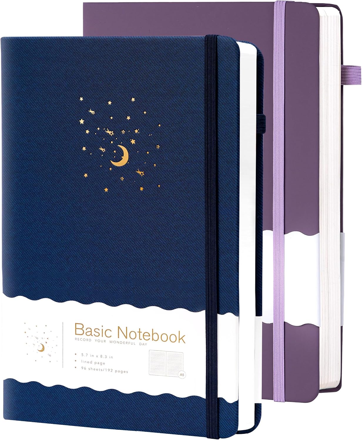 CAGIE Lined Journals for Women Men Dream Journaling Notebooks Diary 2 Pack